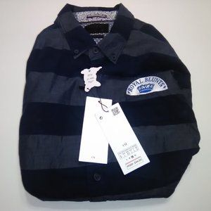 Mens Cactus Man Collar Short Sleeve Shirt L Blue